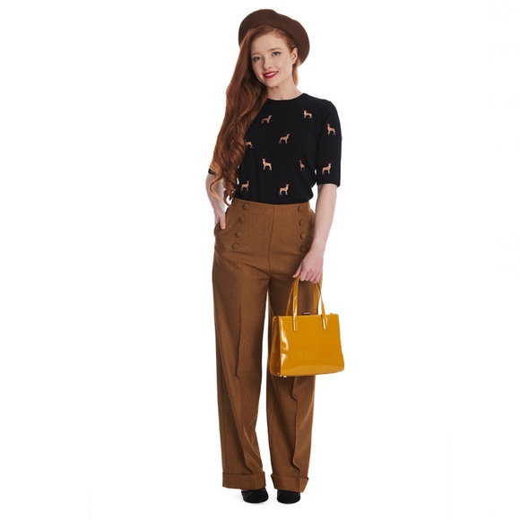 Book Worm Trousers in Blacked by Banned Retro - Picture 2 of 5